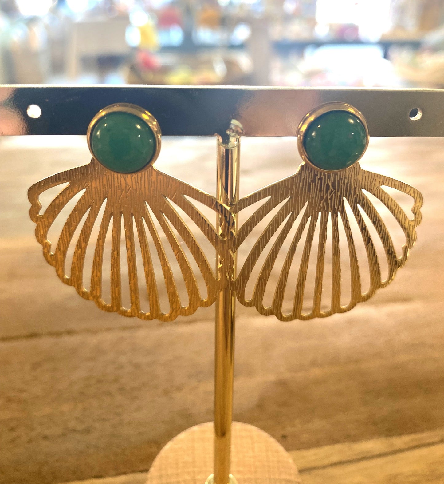 Boucles d'oreilles Emeraude LILAS DE SEINE