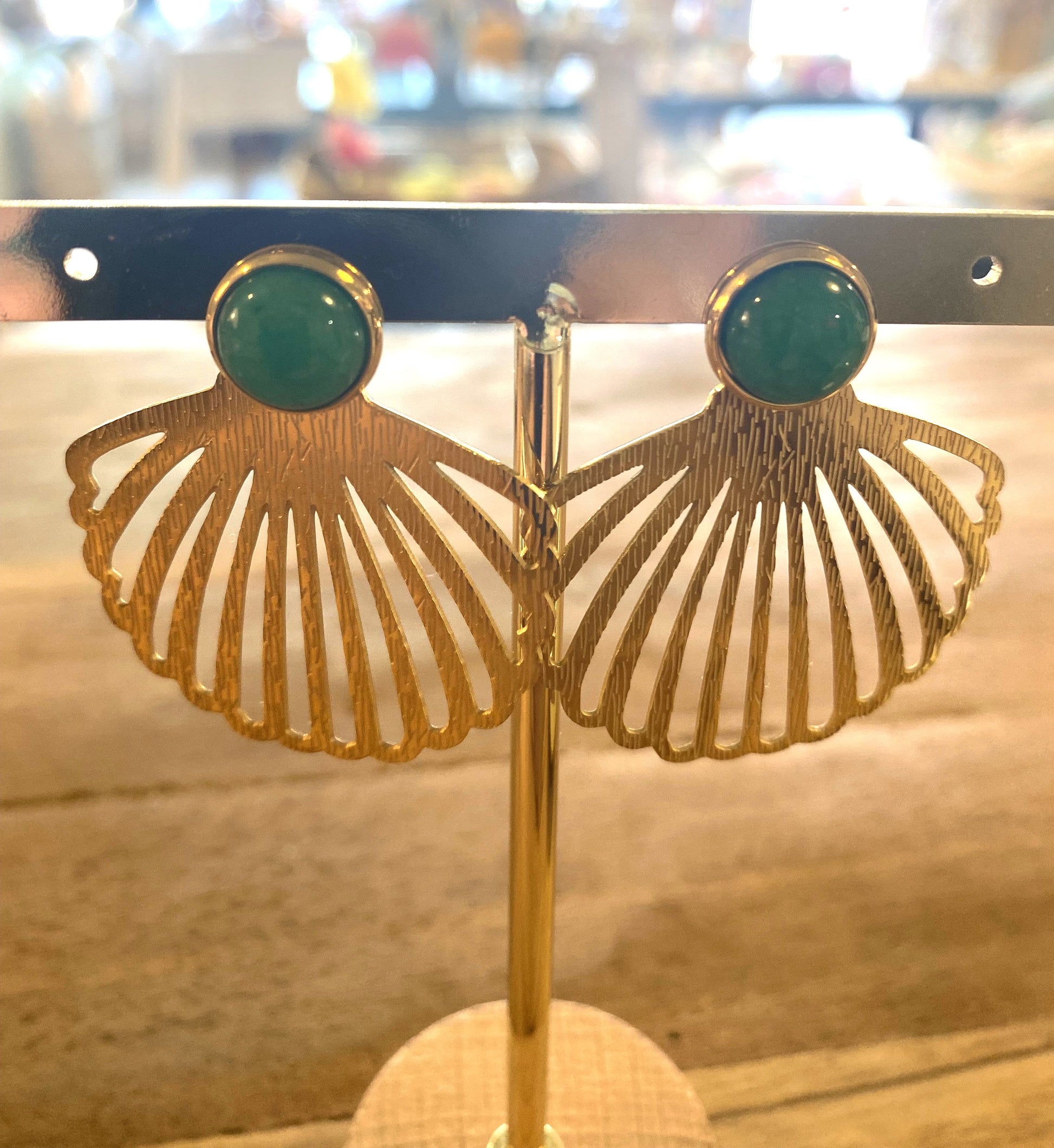 Boucles d'oreilles Emeraude LILAS DE SEINE